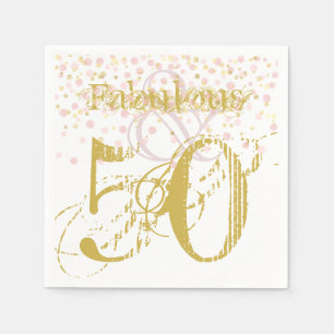 Fantastisch & 50 Elegant Birthday Gold Pink Napkin Serviette