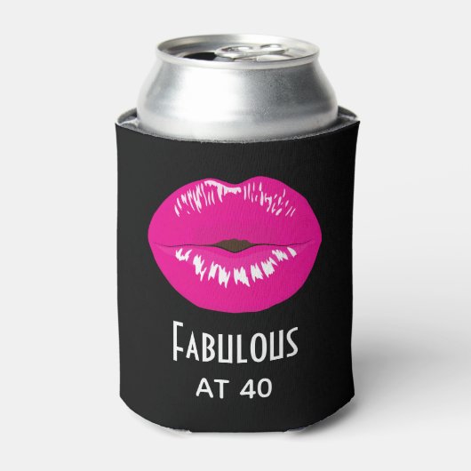 Fantastisch bei 40 Hot Pink Lips Glamour Dosenkühler (Kanne Vorderseite)