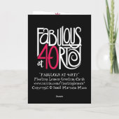 Fantastisch bei 40rty Dark Card Karte (Rückseite)