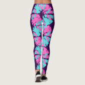 Fantastisch dunkles Lila Phasenverschiebungsmuster Leggings (Rückseite)