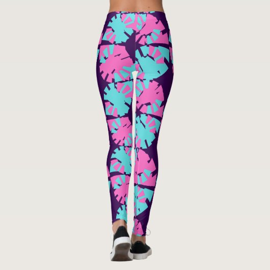 Fantastisch dunkles Lila Phasenverschiebungsmuster Leggings (Rückseite)