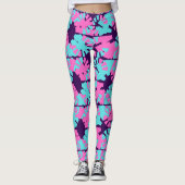 Fantastisch dunkles Lila Phasenverschiebungsmuster Leggings (Vorderseite)