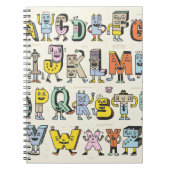Fantastisch Funny Alphabet. Wacky Doodle Letters D Notizblock (Vorderseite)