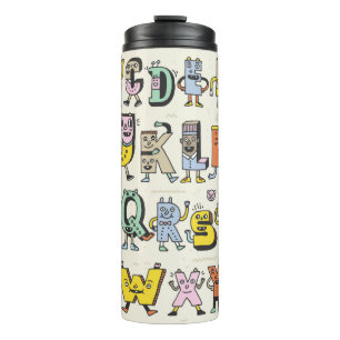 Fantastisch Funny Alphabet. Wacky Doodle Letters D Thermosbecher