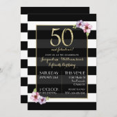 Fantastisch für Frauen | Moderne Blumenstreifen Einladung (Vorne/Hinten)