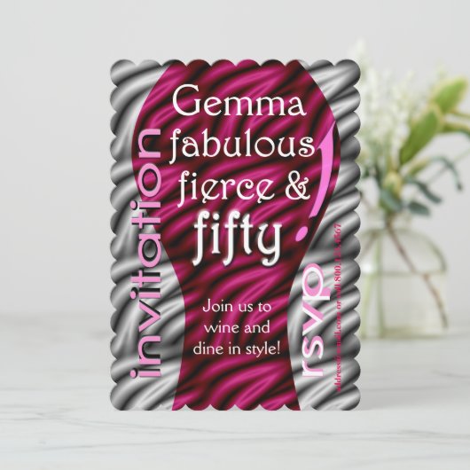 Fantastisch, heftig & fünfzig! einladung (Stehend Vorderseite)