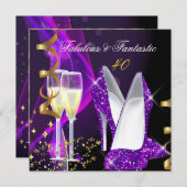 Fantastisch, modern und Lila Einladung (Vorne/Hinten)