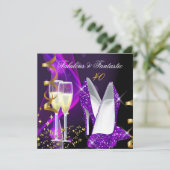 Fantastisch, modern und Lila Einladung (Stehend Vorderseite)