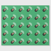 Fantastisch schwarzer Weihnachtskater personalisie Geschenkpapier (Flach)