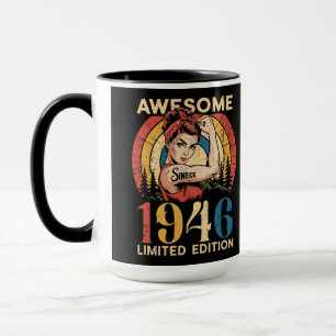 Fantastisch seit 1946 Retro 80. Geburtstag Frau Tasse