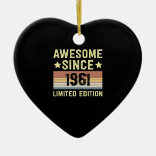 Fantastisch seit 1961 Retro Lustige Geburtstagsfei Keramik Ornament