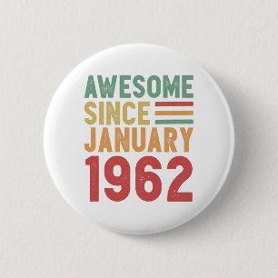Fantastisch seit 1962 60. Geburtstag Vintage-Gesch Button