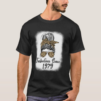 Fantastisch seit 1979 Leopard Unordentlicher Dutt  T-Shirt