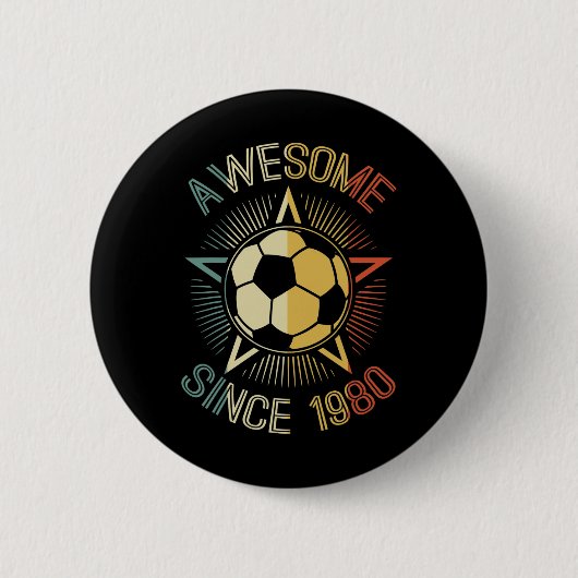 Fantastisch seit 1980 Fußball Geburtstag Retro Tea Button (Vorderseite)