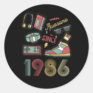 Fantastisch seit 1986 Vintage Retro 36. Geburtstag Runder Aufkleber