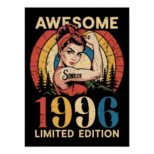 Fantastisch seit 1996 Retro 30. Frauen-Geburtstag Poster (Vorderseite)