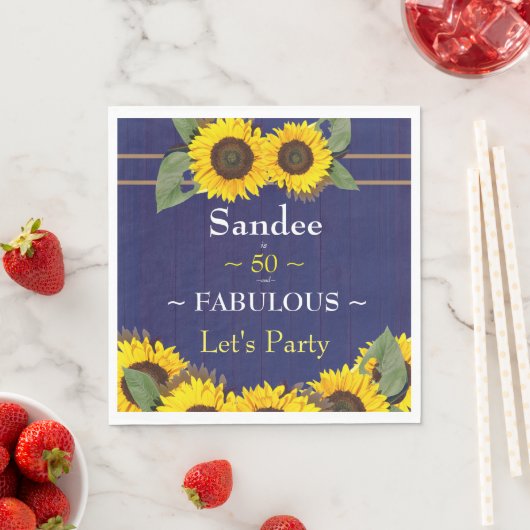 Fantastisch und fünfzig Geburtstag Moderne Blaue S Serviette (Beispiel)