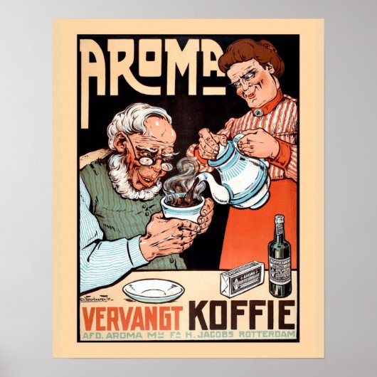 Fantastisch Vintage holländische Kaffeeaustauschwe Poster (Vorne)