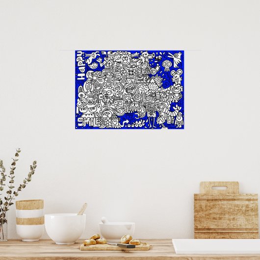 Fantastisch zeichnend Zeichentrickfiguren Poster (Küche)