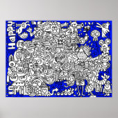 Fantastisch zeichnend Zeichentrickfiguren Poster (Vorne)