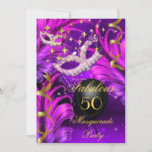 Fantastisch zum Geburtstag Lila rosa Masquerade Einladung (Vorderseite)
