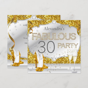Fantastische 30 Gold Glitter Glamour Geburtstagsfe Einladung