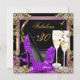 Fantastische 30 Lila Gold Black Birthday Party Einladung