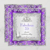 Fantastische 30 Party Lila Silberschuhe Einladung (Vorne/Hinten)