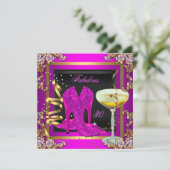 Fantastische 30 Pink Gold Geburtstagsparty Einladung (Stehend Vorderseite)