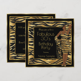 Fantastische 30er Geburtstagsparty Black Gold Deko Einladung