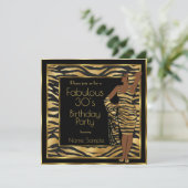 Fantastische 30er Geburtstagsparty Black Gold Deko Einladung (Stehend Vorderseite)