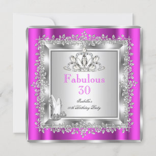 Fantastische 30er Party Lila Rosa Silber Schuhe Einladung