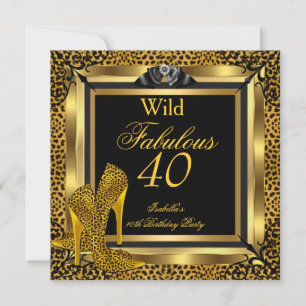 Fantastische 40 40. Geburtstagsfeier Gold Wilder L Einladung