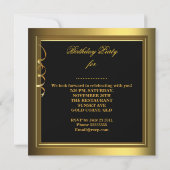 Fantastische 40 Celebration Creme Gold Rose Wein Einladung (Rückseite)