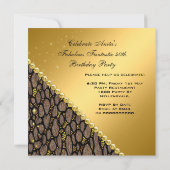 Fantastische 40 exotisch goldbraune Heelse Geburts Einladung (Rückseite)