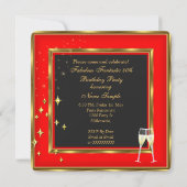 Fantastische 40 Foto Red Gold Champagner Heelse Einladung (Rückseite)