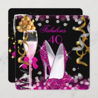 Fantastische 40 Hot Pink Gold Black Bubbles 40. Pa