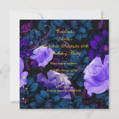 Fantastische 40 Lila Goldene High Heels Blumengebu Einladung (Rückseite)