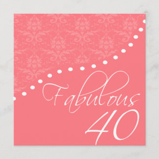 Fantastische 40 Personalisiert Pink Geburtstagspar Einladung