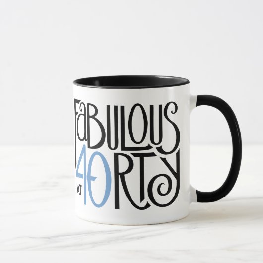 Fantastische 40 schwarz blaue Tasse (Rechts)