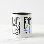 Fantastische 40 schwarz blaue Tasse (Zentrum)