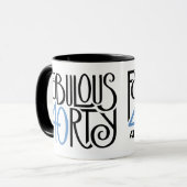 Fantastische 40 schwarz blaue Tasse (Vorderseite Links)