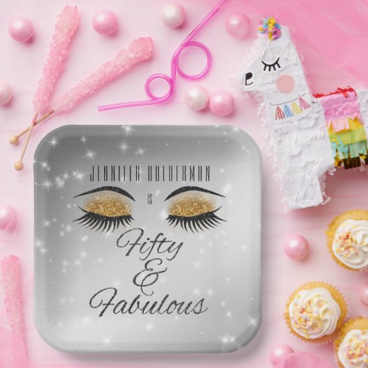 Fantastische 50 Black Gold Glam Eyes Paper Teller (Party)