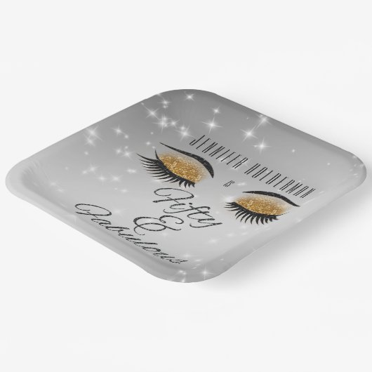 Fantastische 50 Black Gold Glam Eyes Paper Teller (Gewinkelt)