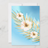 Fantastische 50 Blaue Aquamarine Goldblume Einladung (Rückseite)