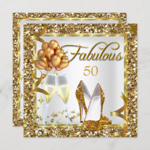 Fantastische 50 Champagner Gold Geburtstagsparty E Einladung