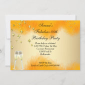 Fantastische 50 Creme Gold Gelbe High Heels Geburt Einladung (Rückseite)