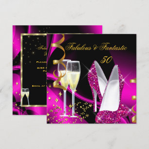 Fantastische 50 Fabelhafte Abstrakte Rosa Gold Geb Einladung