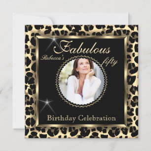 Fantastische 50 Foto Schwarz Bronze Leopard Geburt Einladung
