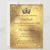 Fantastische 50 Geburtstag Gold schwarzes Kleid Kö Einladung (Rückseite)